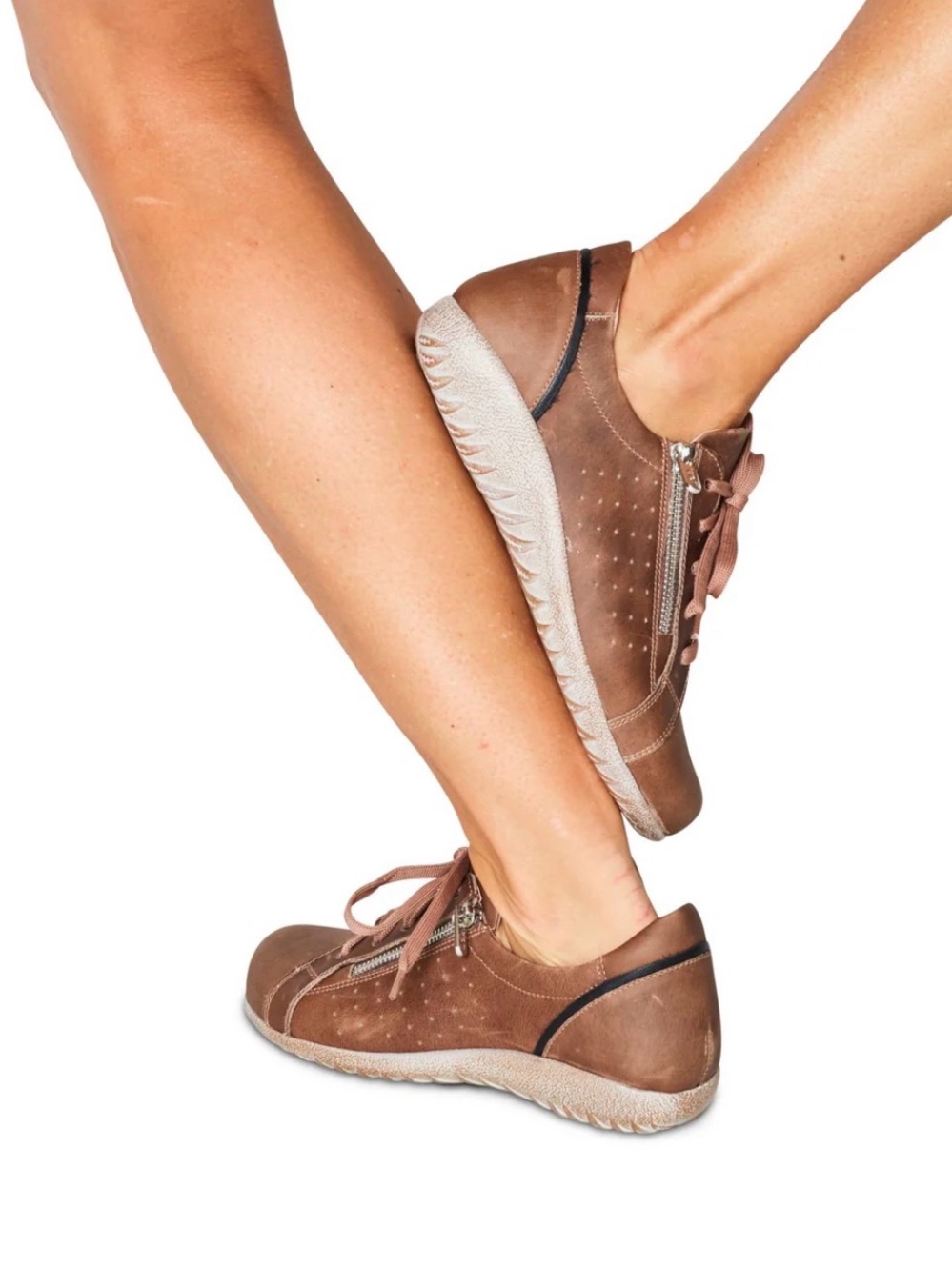 Naot Women's Moko Bark Nubuck Brown Leather Athletic Sneakers